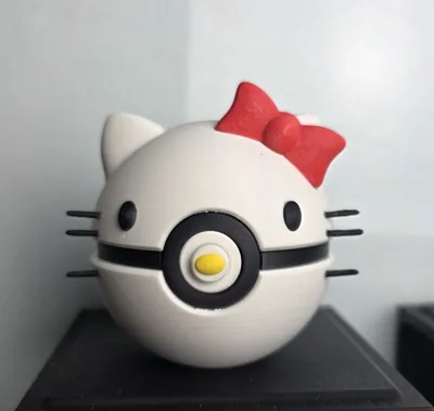 Hello Kitty Pokéball – O3D (No AMS) - Free 3D Print Model - MakerWorld