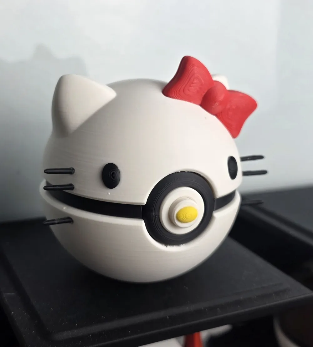 Hello Kitty Pokéball – O3D (No AMS) - Free 3D Print Model - MakerWorld