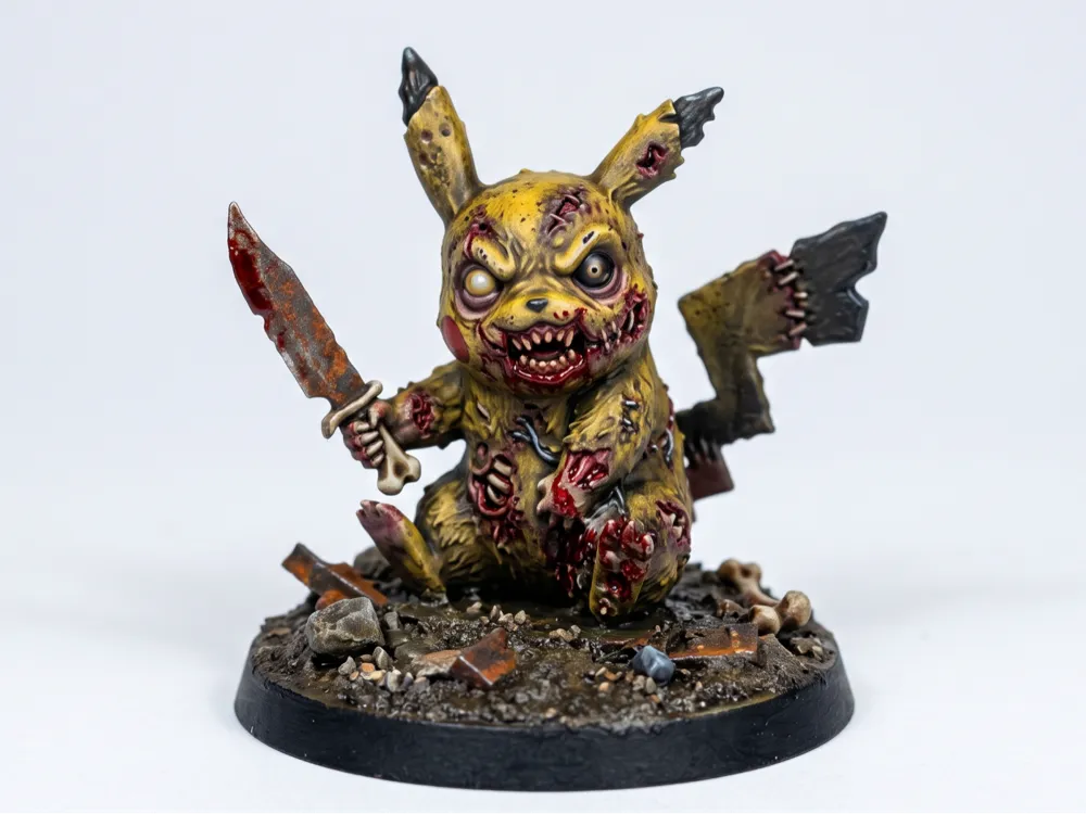 Accesorio para impresora 3D: Zombie Pikachu. Referencia del modelo original.