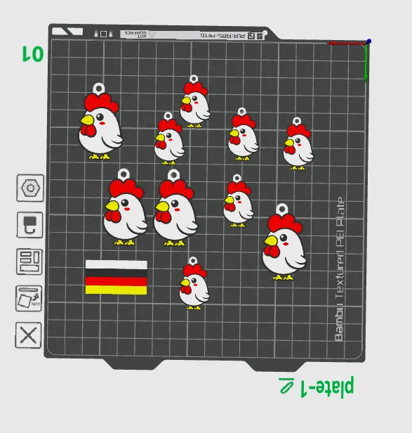 Chicken Keychain or Earrings view 2
