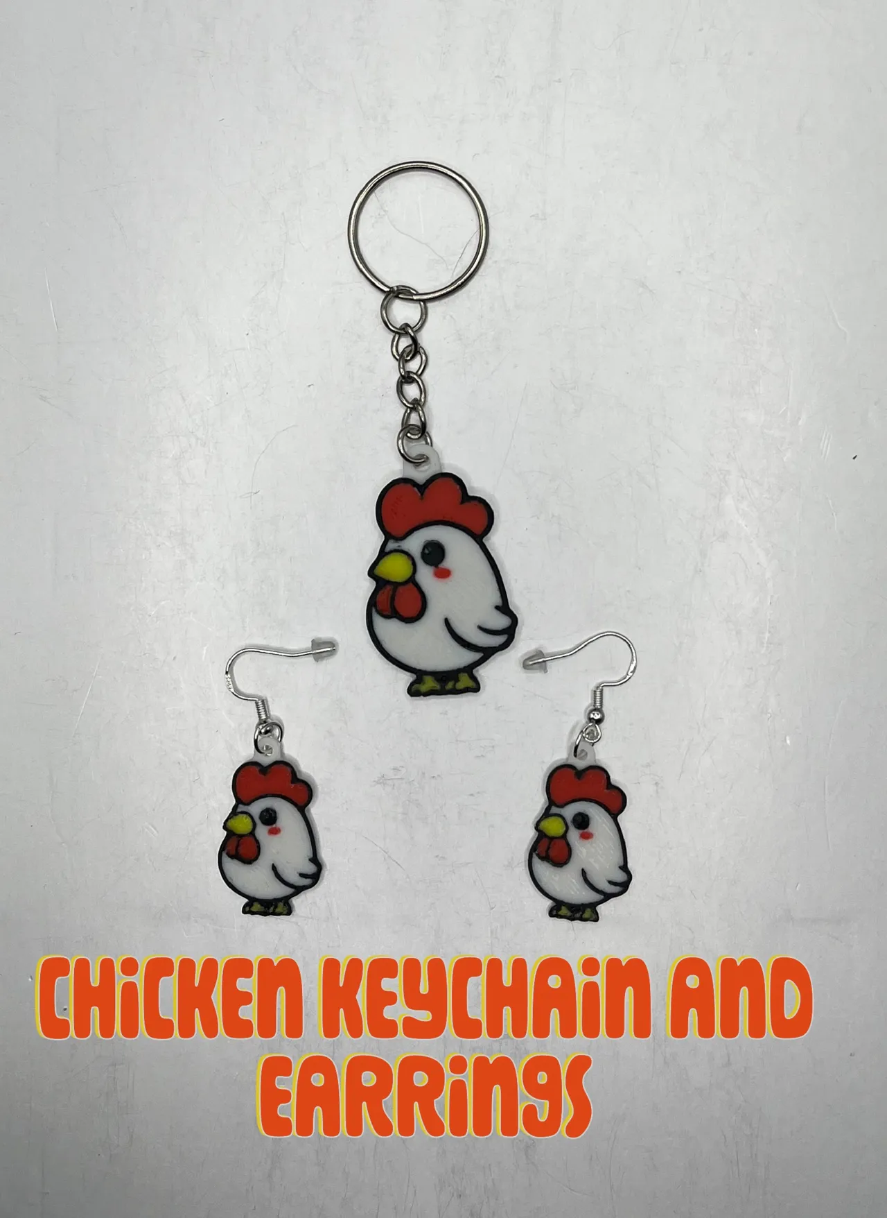 Chicken Keychain or Earrings view 3