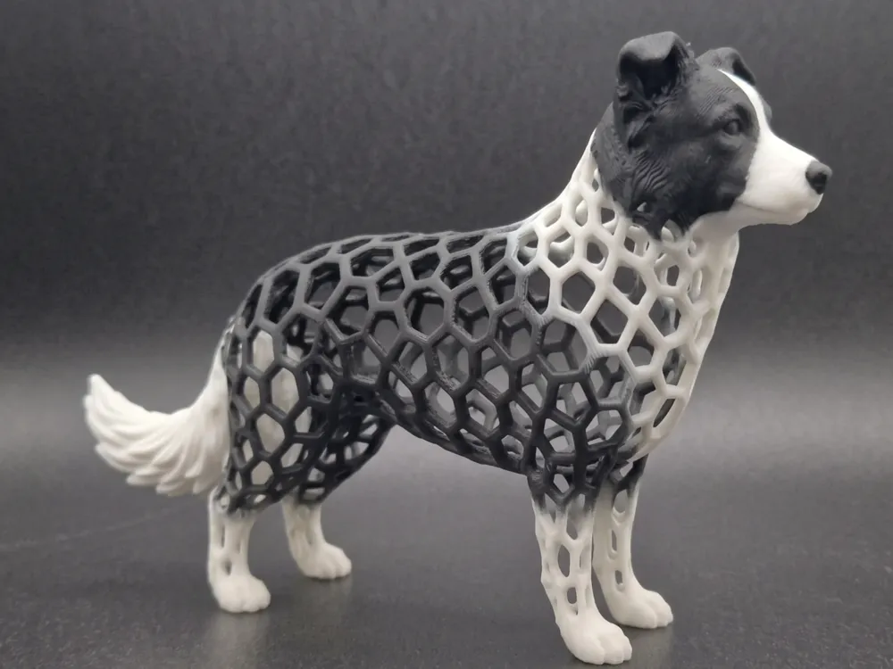 Figura decorativa: Stylized Voronoi Dog Border Collie Figure Sculptur. Referencia del modelo original.