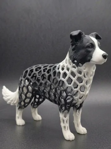 Figura decorativa: Stylized Voronoi Dog Border Collie Figure Sculptur — vista de referencia 2