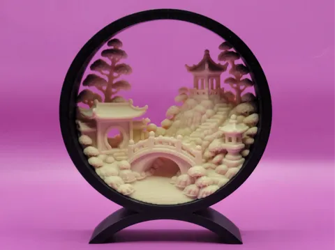 Escenografía en miniatura: Chinese Garden Diorama — referencia de MakerWorld