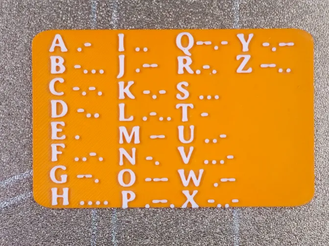 Morse code card