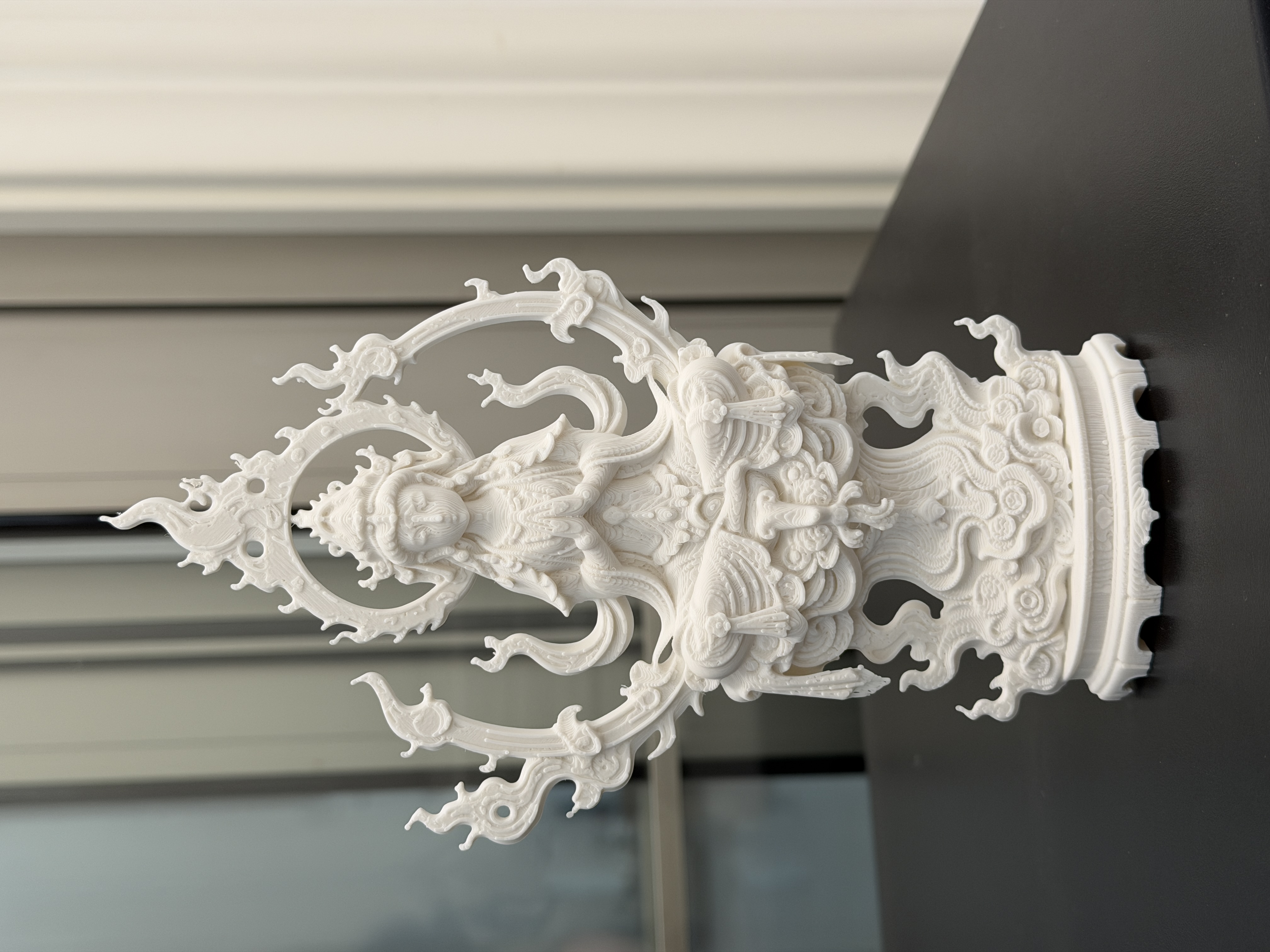 Miniatura 2 do modelo 3D 藏传佛教观音菩萨   四臂观音  大悲观音  立体浮雕  浮雕版画  一体打印 无需支撑