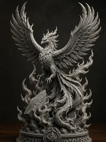 Figura decorativa: Phoenix Reborn – Majestic Firebird Sculpture — vista de referencia 2