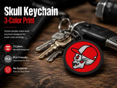 Skull Keychain – Double Sided 3 Color