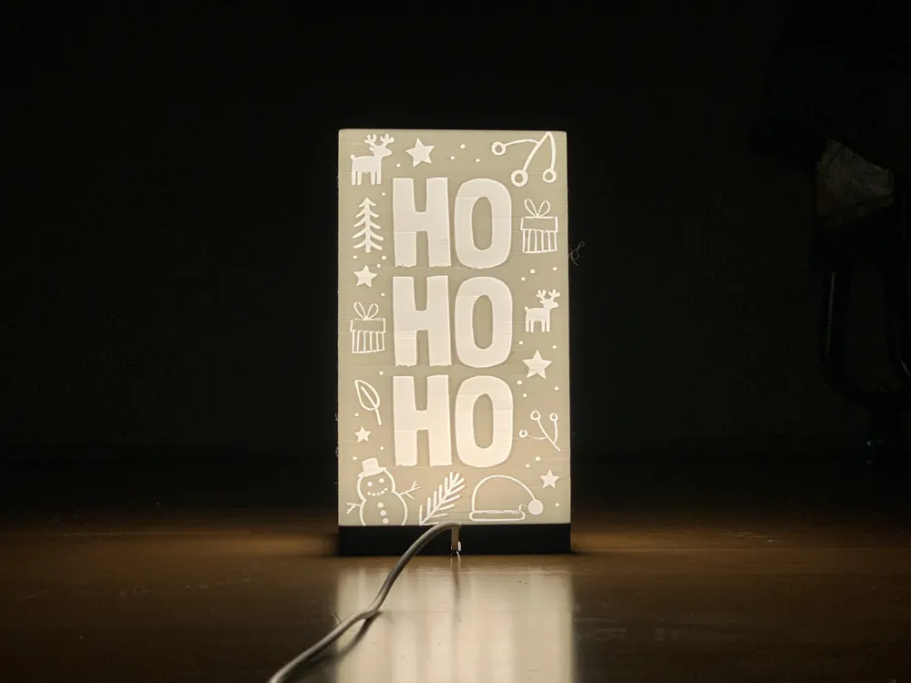 Christmas Lamp - Square 4 drawings (Led 001) - Free 3D Print Model ...