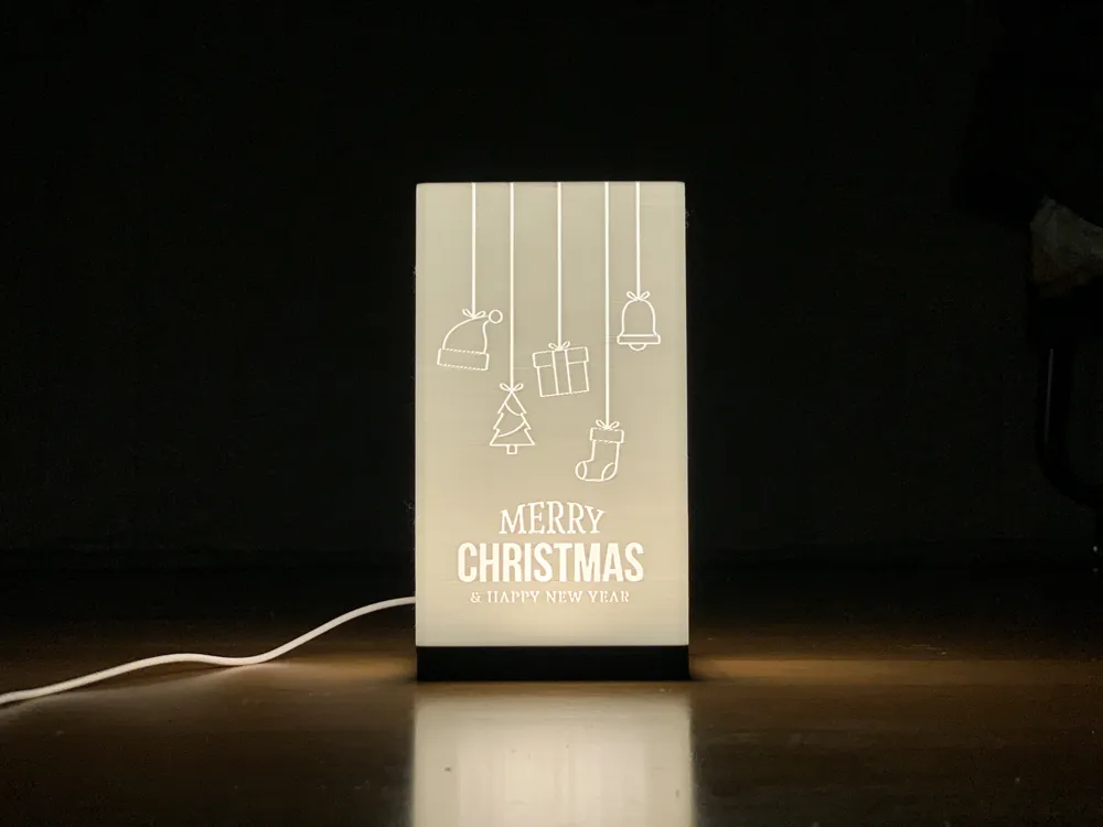 Christmas Lamp - Square 4 drawings (Led 001) - Free 3D Print Model ...