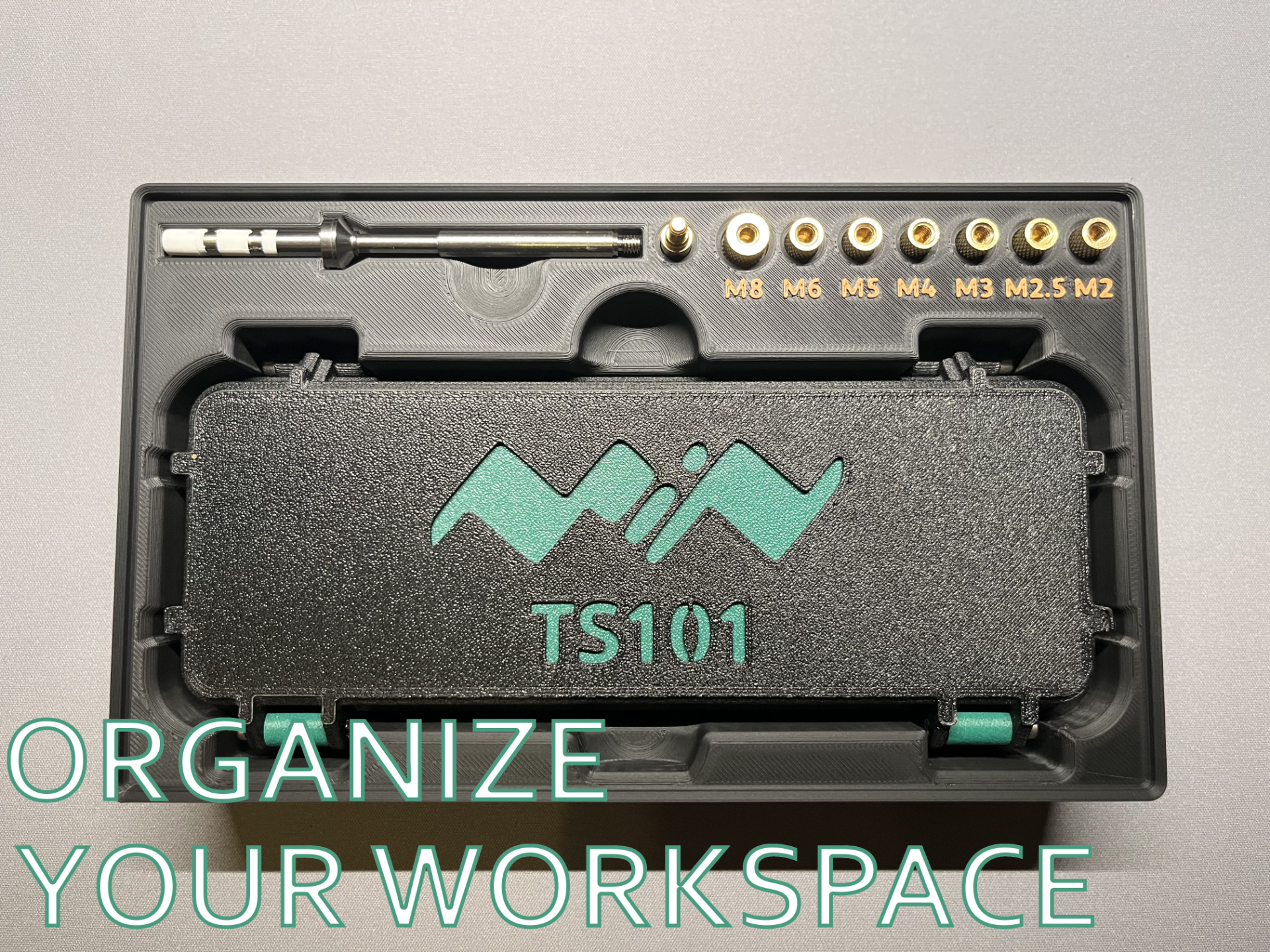 TS101 Case And Threaded Insert Tip Gridfinity Bin