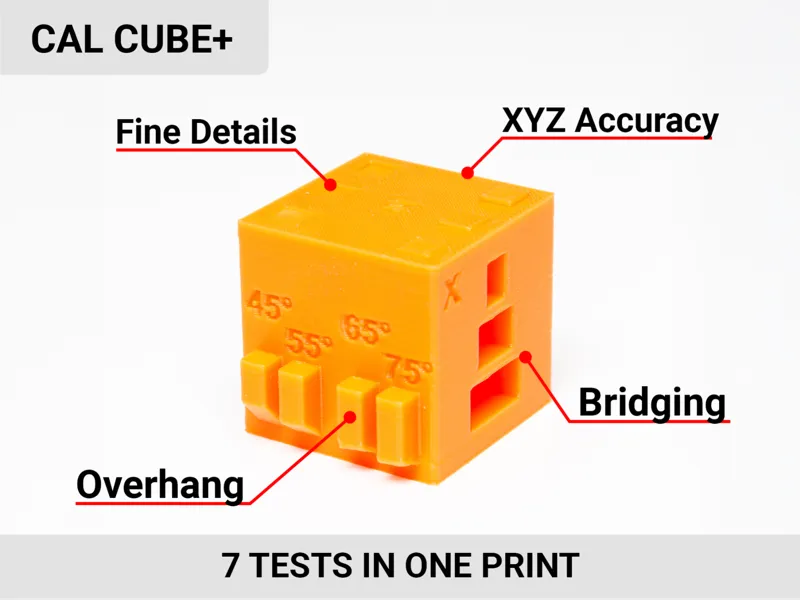 Calibration Cube—Bridging, Overhang, Fit—CAL Cube+