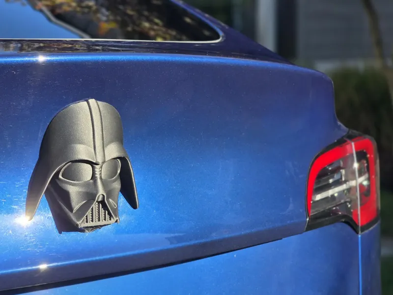 Tesla Model Y Darth Vader Badge Cover