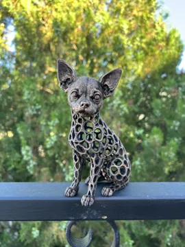 Figura decorativa: Chihuahua– Voronoi Sculpture — vista de referencia 3