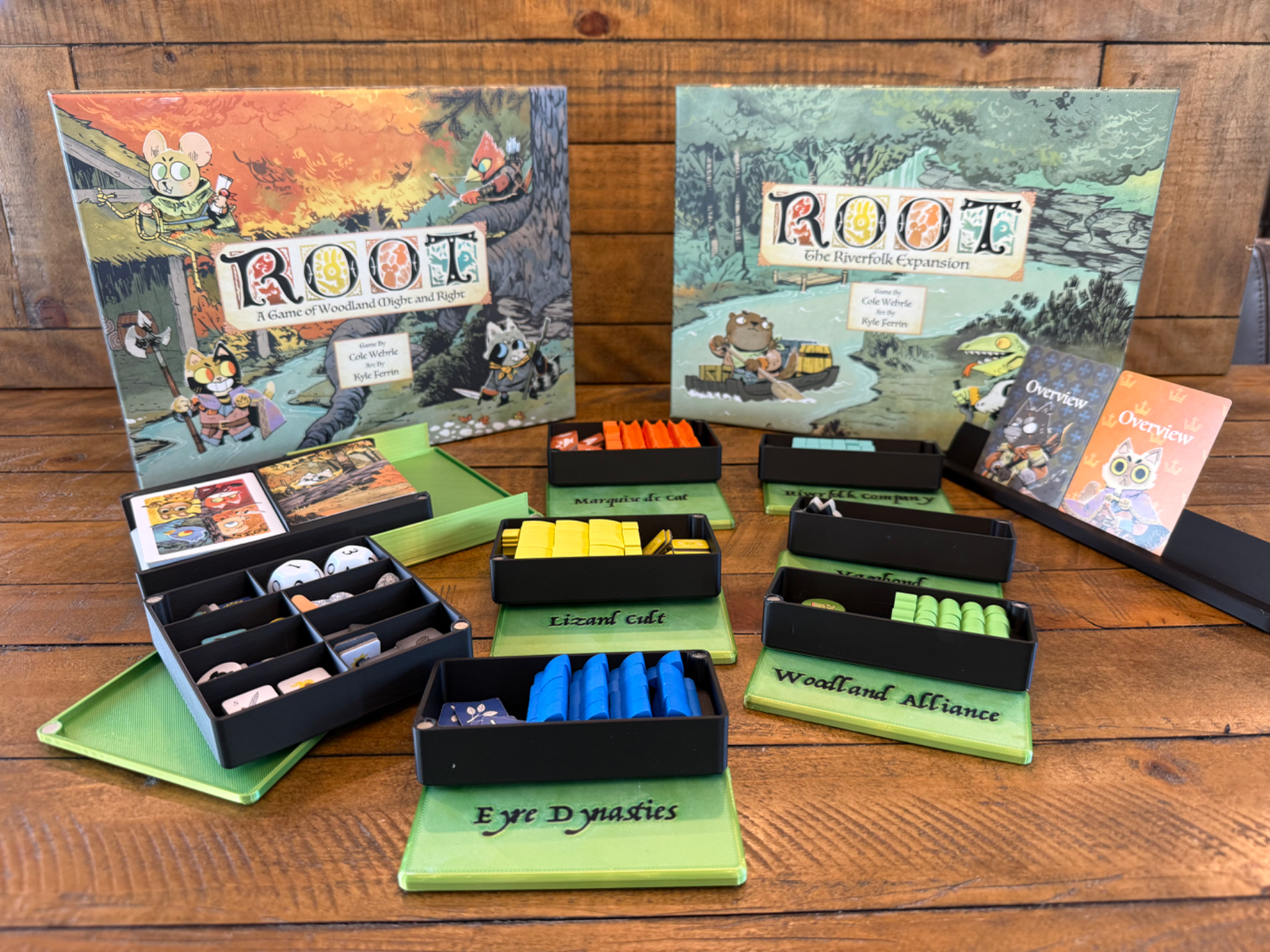 Root Organizer base game and Riverfolk Expansion