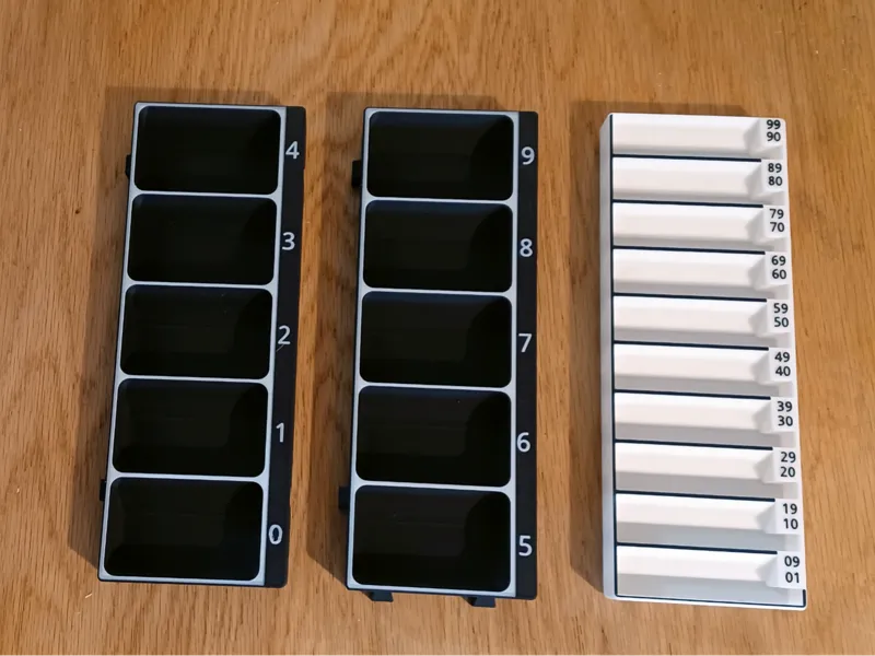 Parkrun token sorting trays