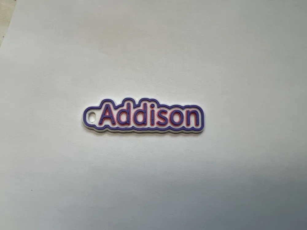 Addison Nametag Keychain by KaBooM MakerWorld: Download Free 3D Models