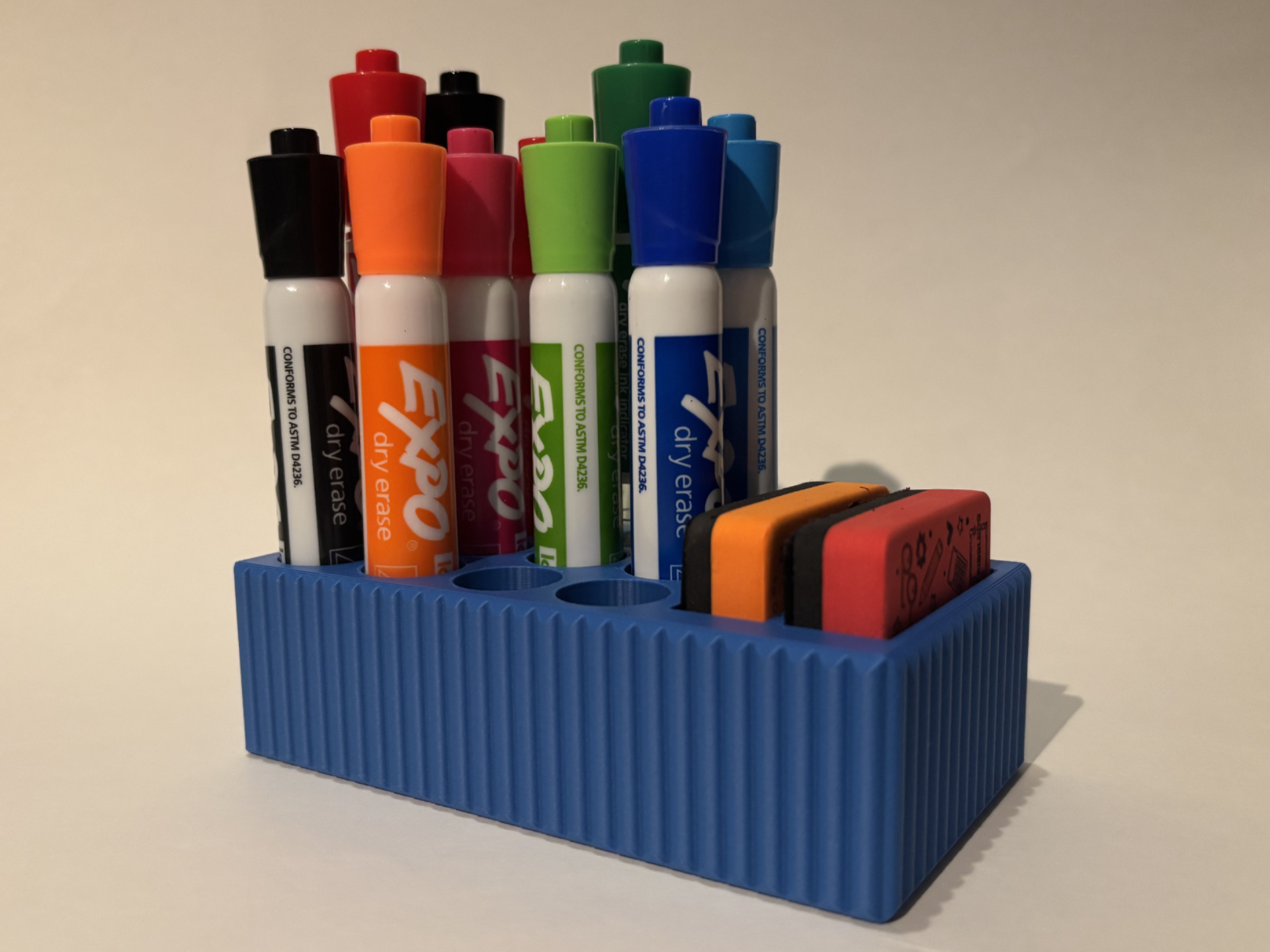 Fluted Dry-Erase Marker & Eraser Organizer