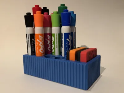 Fluted Dry-Erase Marker & Eraser Organizer