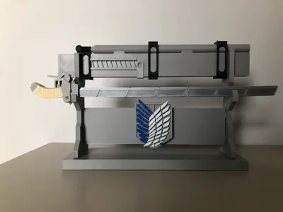 ATTACK ON TITAN odm gear sword and stand miniature