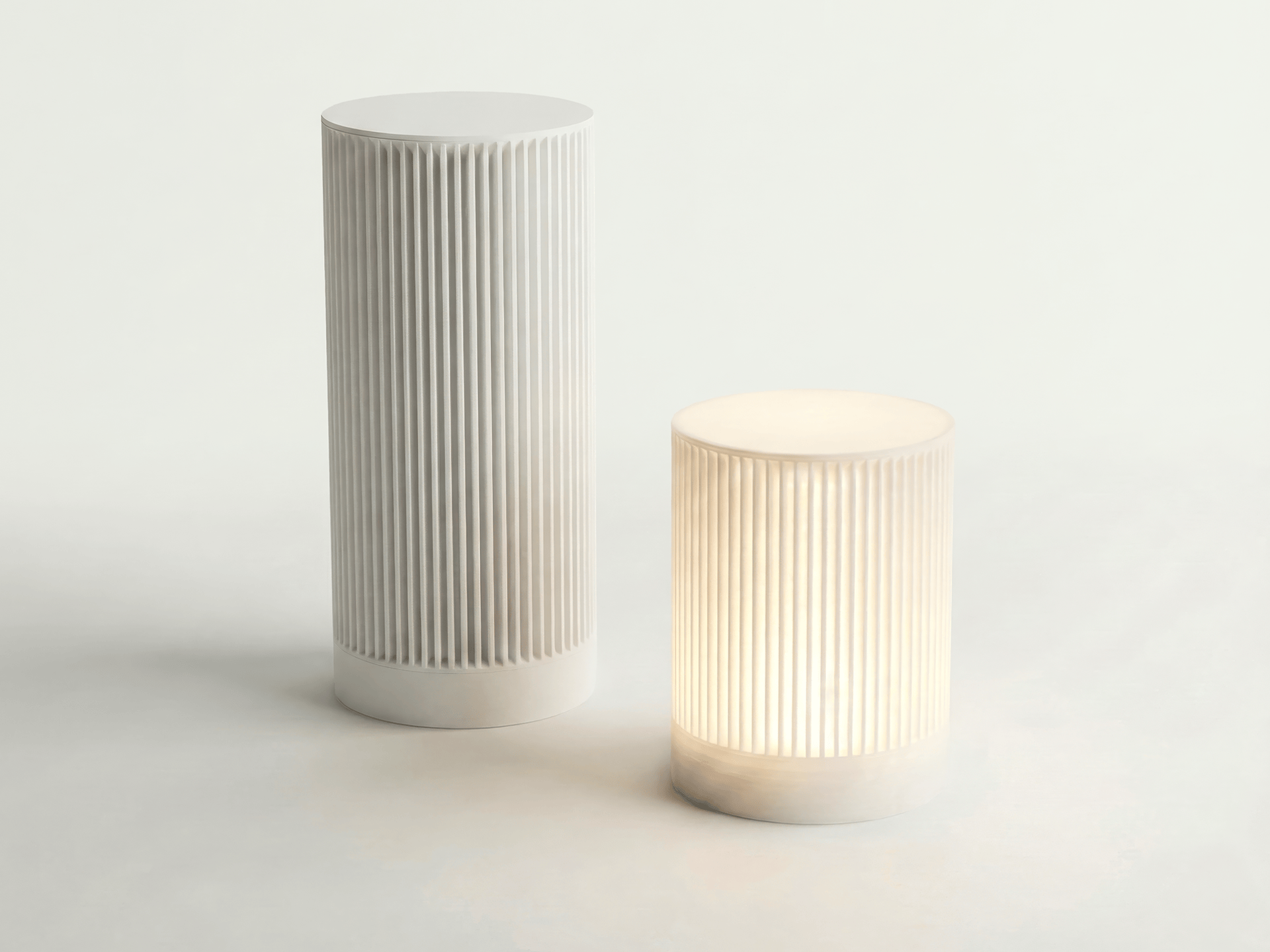 Modern Elegance - Small Ribbed Table Lamp