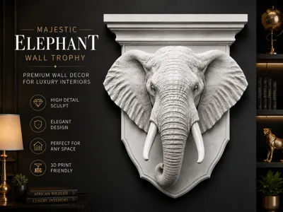 Majestic Elephant Wall Trophy – Luxury Sculptural