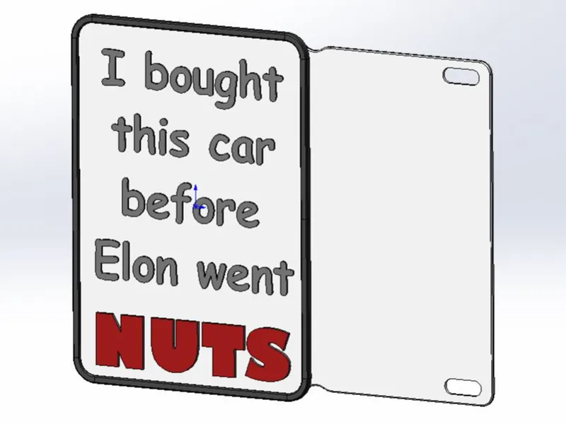 Rear Plate sign - bought before Elon went nuts