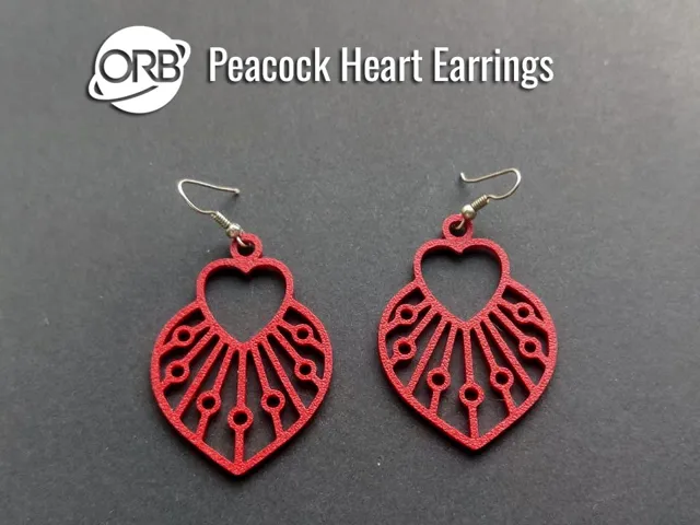 Peacock Heart Earrings