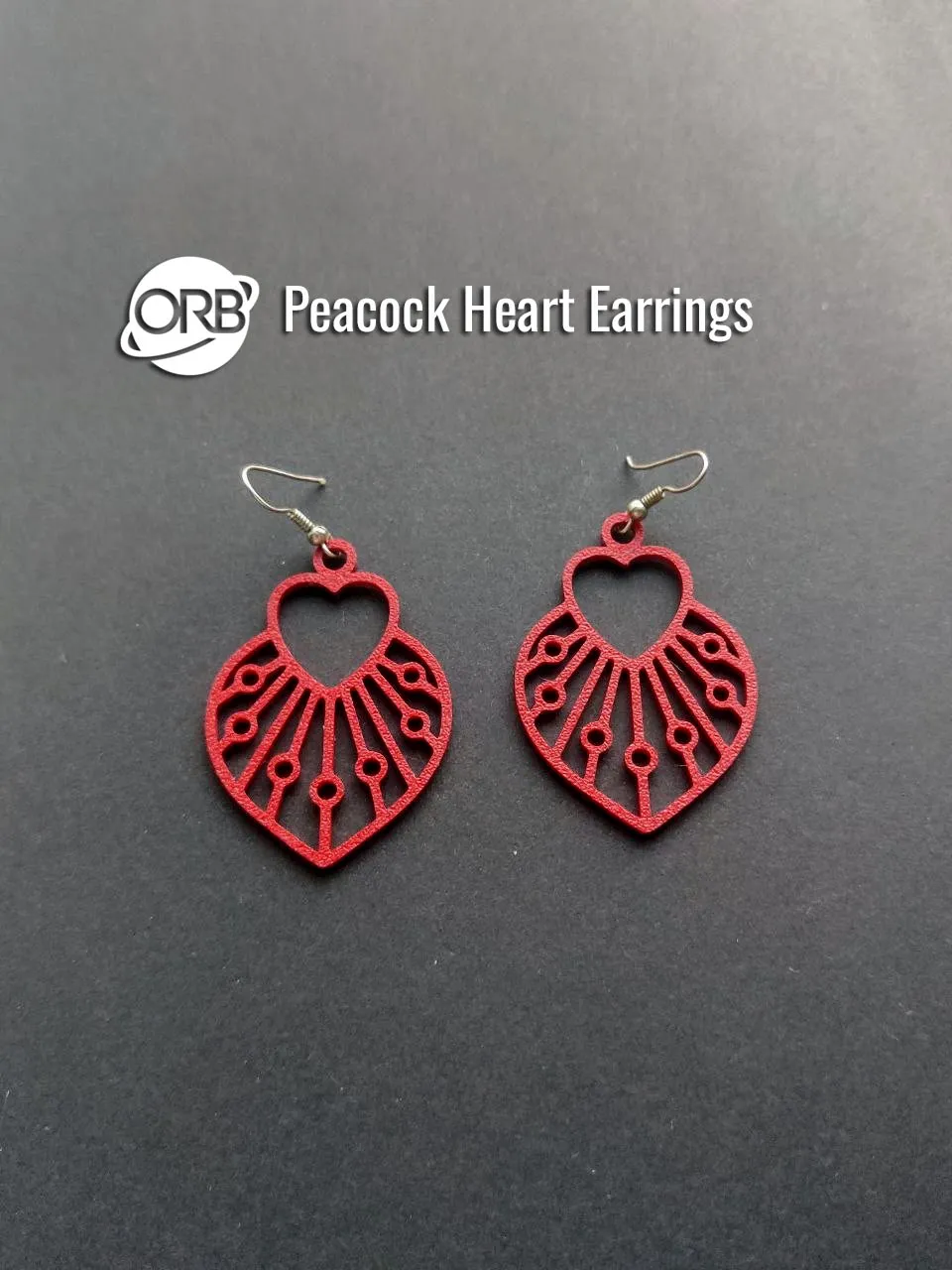 Peacock Heart Earrings view 4