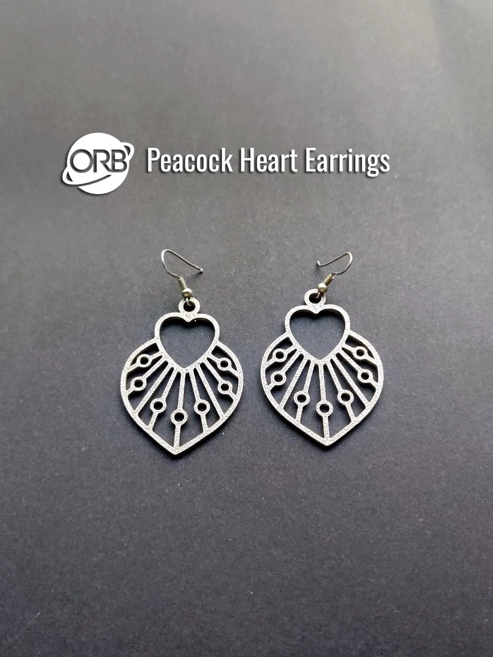 Peacock Heart Earrings view 2