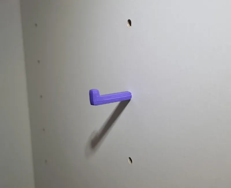 Hook for 5mm drill holes IKEA furniture