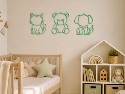 Cute Animal Wall Decor Set - Kids Room Decoration