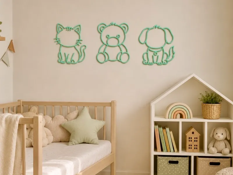 Cute Animal Wall Decor Set - Kids Room Decoration