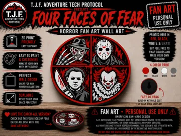 Cuadro decorativo en 3D: FOUR FACES OF FEAR Fan Art Wall Art — vista de referencia 3