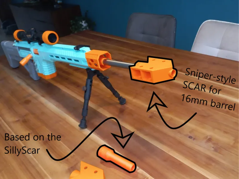 Nerf sniper-style scar for 16mm barrel