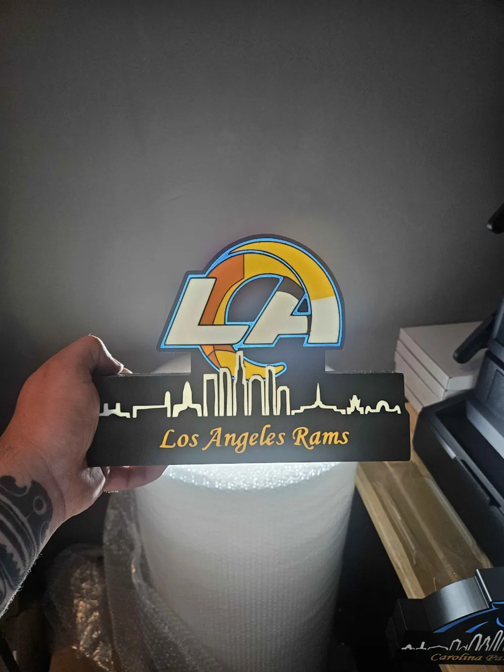 NFL lightbox Los Angeles Rams with skyline Display - Free 3D Print ...
