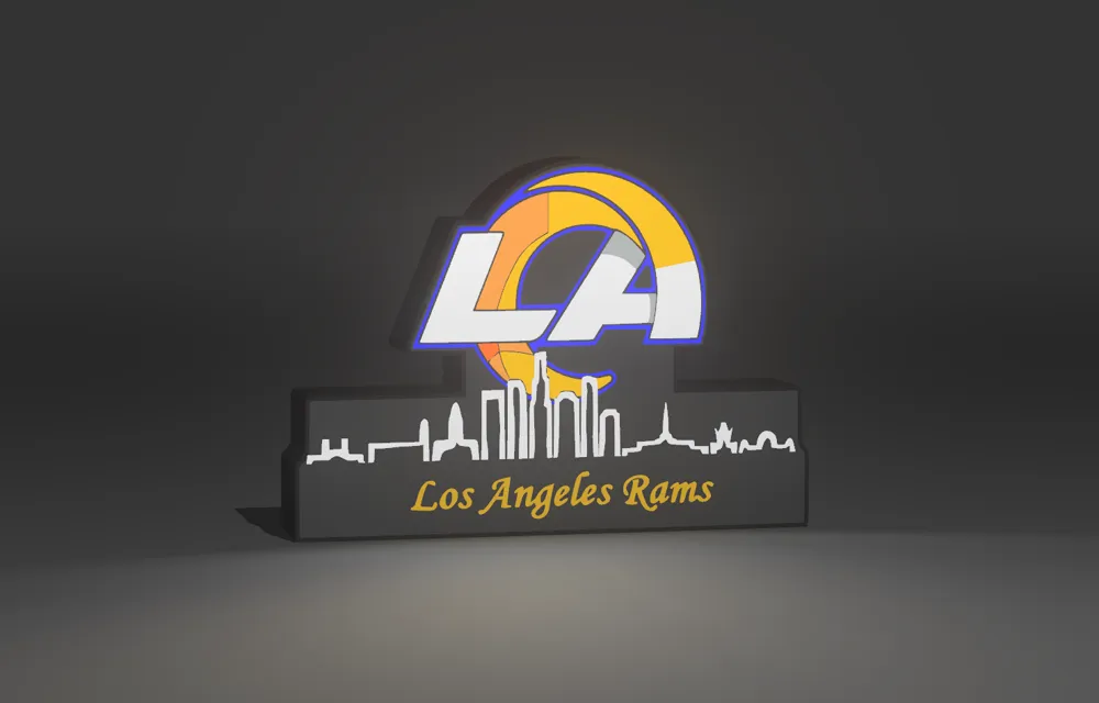 NFL lightbox Los Angeles Rams with skyline Display - Free 3D Print ...