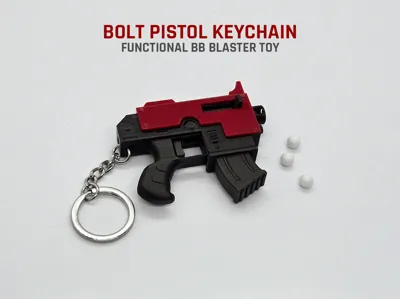 Bolt Pistol Keychain — Functional Blaster Toy