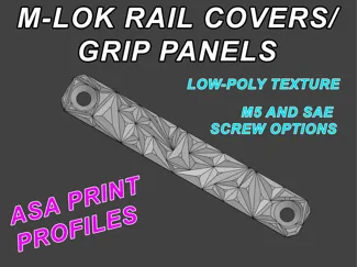 M-LOK Grip Panel 3D Polygon Low Poly Texture