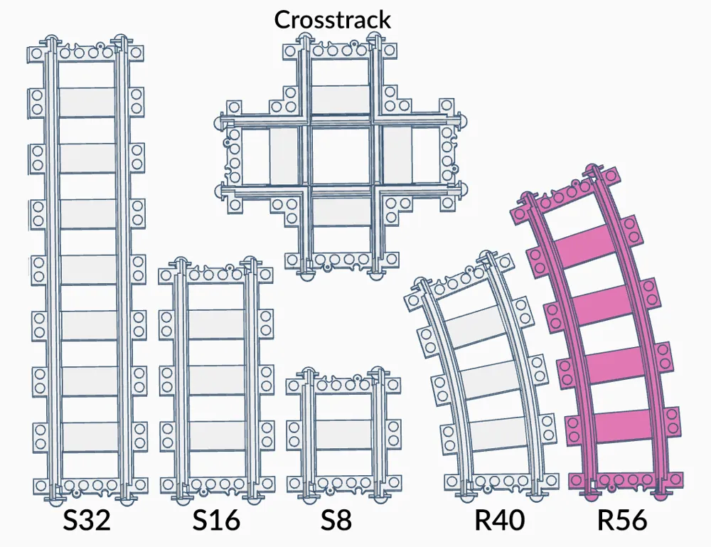 Brick Train Track (L-Gauge) - R56 22.5 deg curve - Free 3D Print Model ...