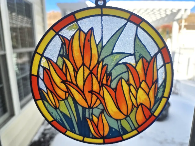 Tulips in Stained-glass Style