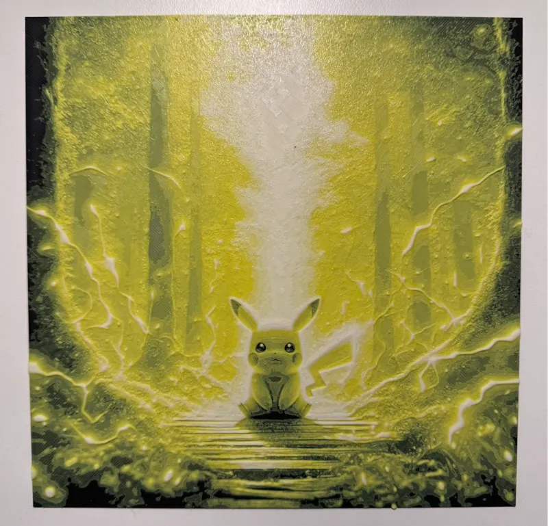Hueforge Pikachu in Forrest
