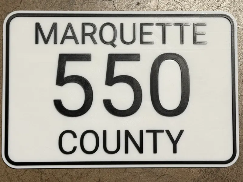 County RD 550 sign from Marquette County Michigan