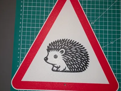 Warning sign "caution hedgehogs"