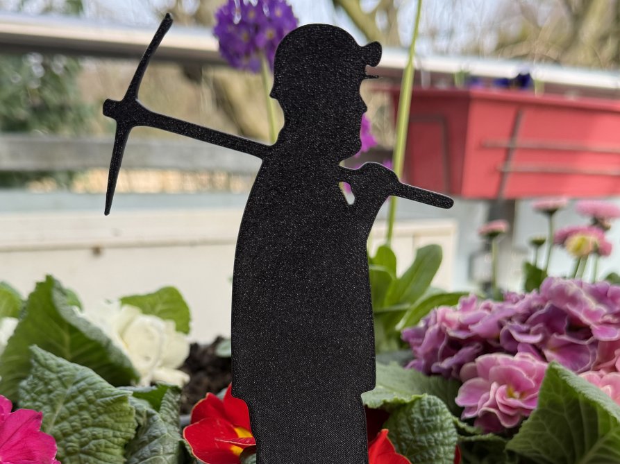 Garten- Blumenstecker " Bergmann mit Spitzhacke"