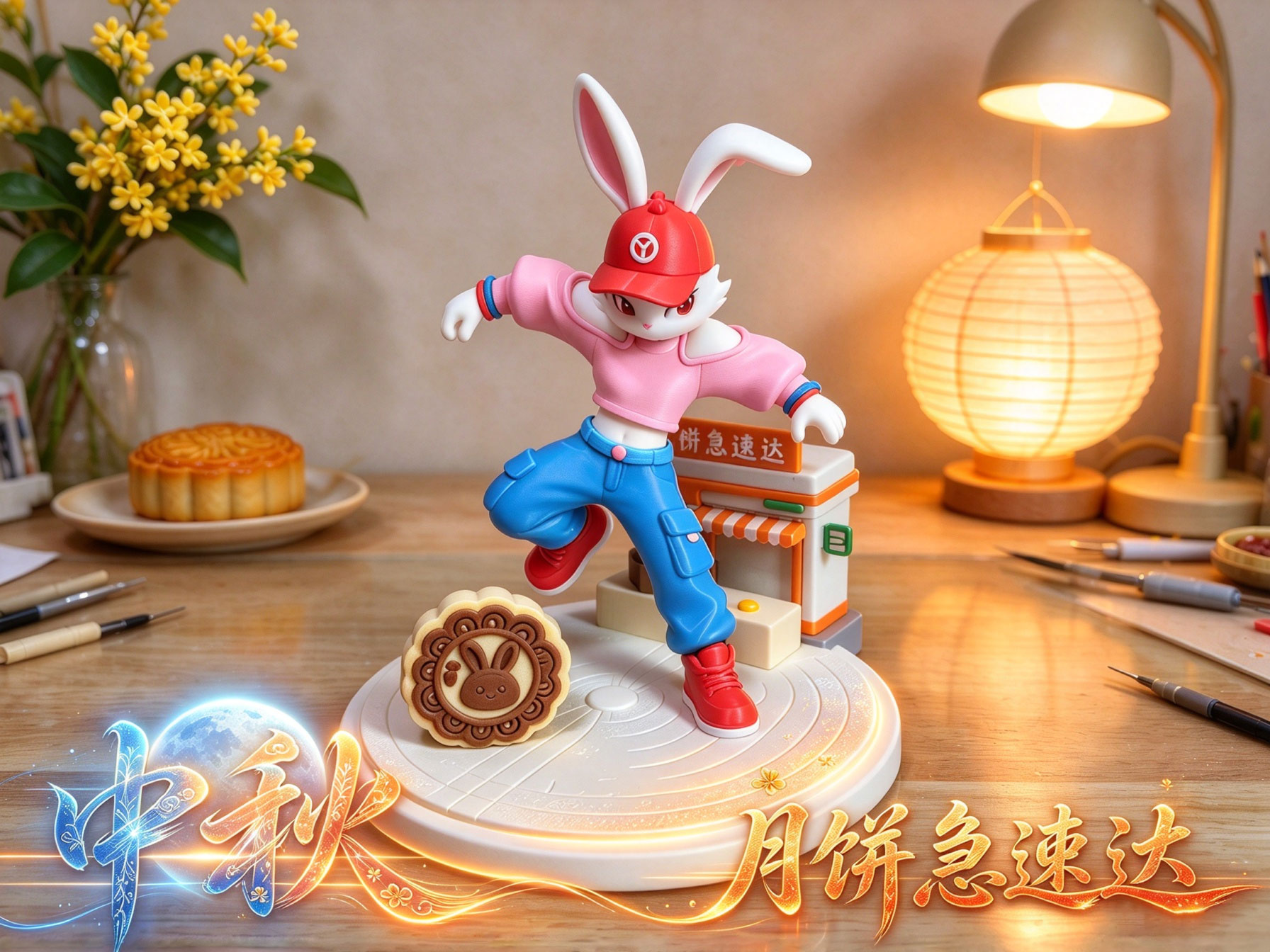 【木公造物】中秋节 月饼急速达 玉兔 月饼 混色模型 多色 叠色 CMYK 3D model
