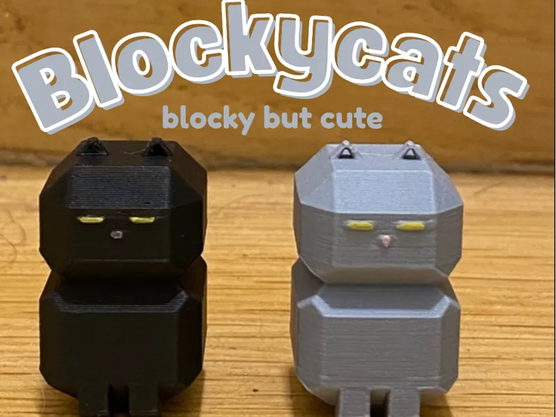 Blockycats - cute keychain and friend