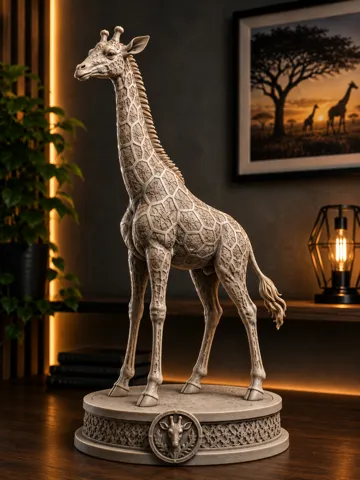 Figura decorativa: Majestic Giraffe – Ornamental Safari Sculpture — vista de referencia 2