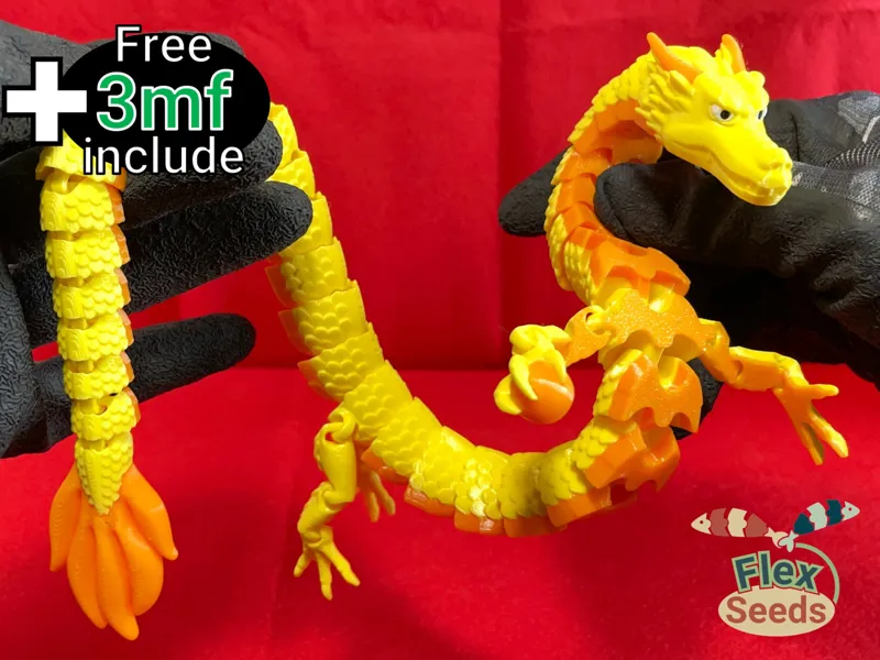 Flexi Japanese Dragon (Print-in-place)