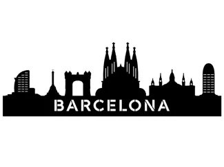 Skyline horizonte silueta Barcelona + soporte